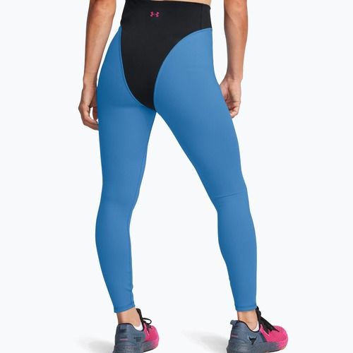 Legginsy treningowe damskie Under Armour Project Rock LG Grind Ankle Leg black/viral blue/astro pink