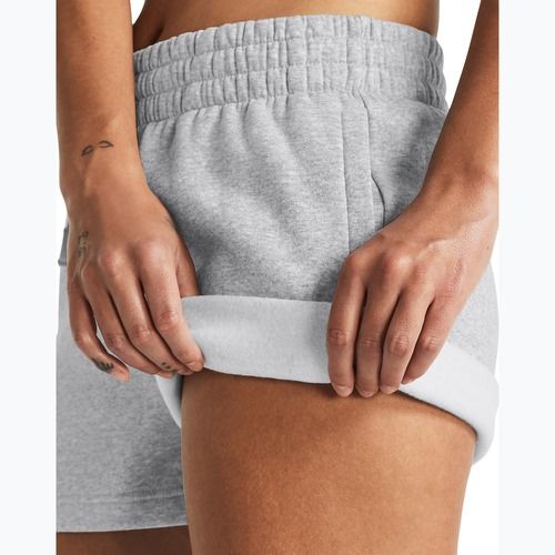 Spodenki treningowe damskie Under Armour Rival Fleece mod gray light heather/white