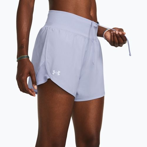 Spodenki do biegania damskie Under Armour Fly By Elite 5" celeste/ celeste/reflective