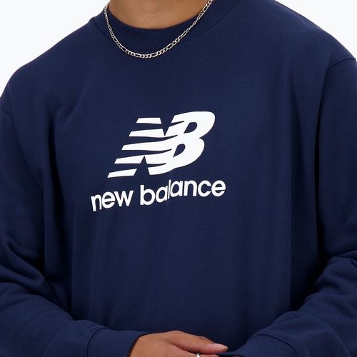 Bluza męska New Balance Stacked Logo French Terry Crew nb navy