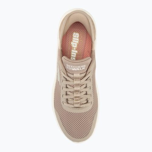 Buty damskie SKECHERS Slip-ins Go Walk Flex Grand Entry taupe/white