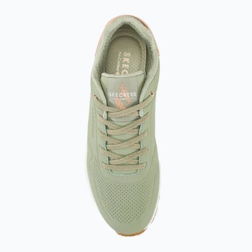 Buty damskie SKECHERS Uno Shimmer Away sage/rose gold/mesh