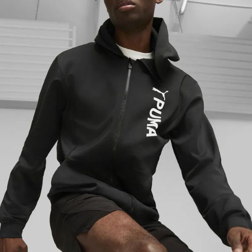 Bluza męska PUMA Fit Double Knit FZ Hoodie puma black