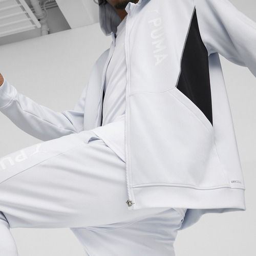 Bluza męska PUMA Fit Double Knit FZ Hoodie silver mist