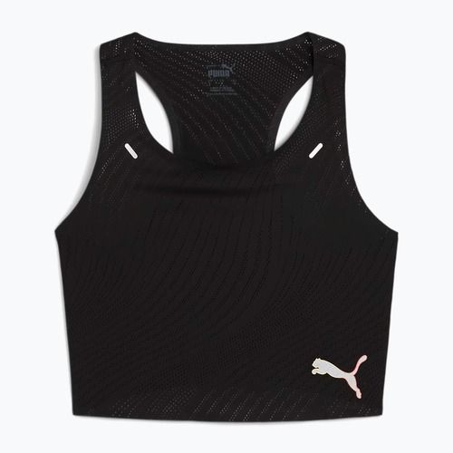 Top do biegania damski PUMA Run Ultraspun Crop puma black/ fireglow