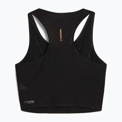 Top do biegania damski PUMA Run Ultraspun Crop puma black/ fireglow
