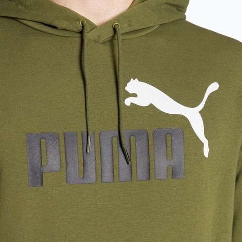 Bluza męska PUMA Essentials+ Two-Tone Big Logo Hoodie TR olive green