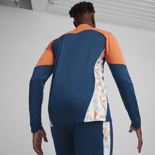 Bluza piłkarska męska PUMA Neymar Jr Creativity 1/4 Zip Top ocean tropic/hot heat