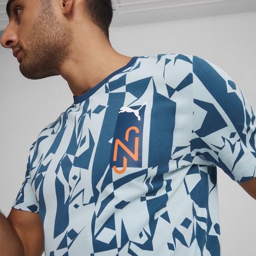 Koszulka piłkarska męska PUMA Neymar Jr Creativity Logo Tee ocean tropic/turquoise surf