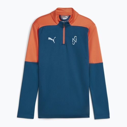 Bluza piłkarska dziecięca PUMA Neymar JR Creativity 1/4 Zip Top ocean tropic/hot heat