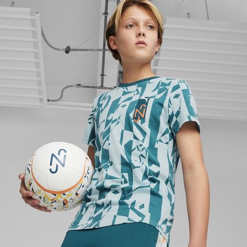 Koszulka piłkarska dziecięca PUMA Neymar Jr Creativity Logo Tee ocean tropic/turquoise surf