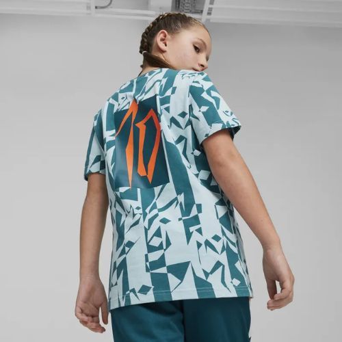 Koszulka piłkarska dziecięca PUMA Neymar Jr Creativity Logo Tee ocean tropic/turquoise surf