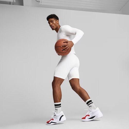 Spodenki koszykarskie męskie PUMA Hoops Team Baselayer puma white