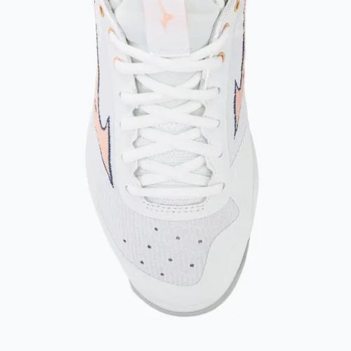 Buty do siatkówki damskie Mizuno Wave Luminous 2 white/navy peony/peach parfait