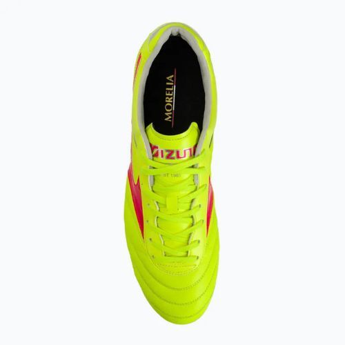 Buty piłkarskie męskie Mizuno Morelia II Elite MD safety yellow/fiery coral 2/galaxy silver