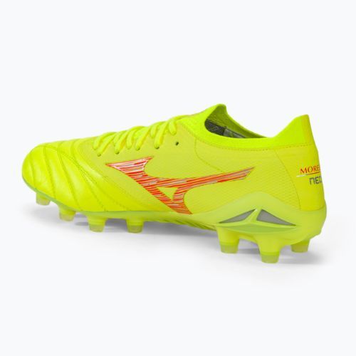 Buty piłkarskie Mizuno Morelia Neo IV Β Japan Md safety yellow/fiery coral 2/ safety yellow