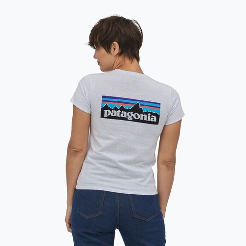 Koszulka damska Patagonia P-6 Logo Responsibili-Tee white