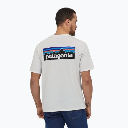 Koszulka męska Patagonia P-6 Logo Responsibili-Tee white