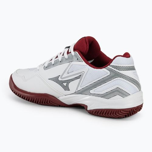 Buty do tenisa damskie Mizuno Break Shot 4 CC white/ cabernet/ papyrus