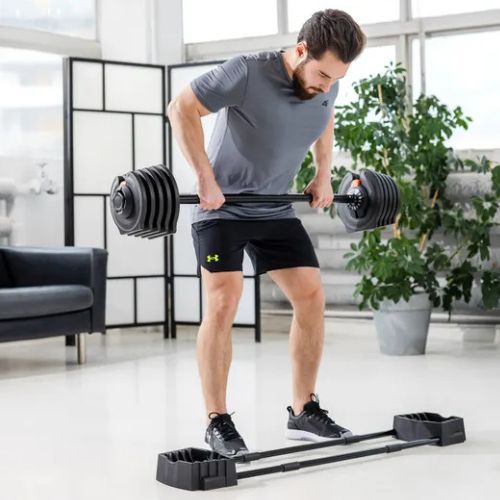 Hantel/sztanga 2w1 XTREXO TRX-ABD40 1-40 kg czarna/pomarańczowa