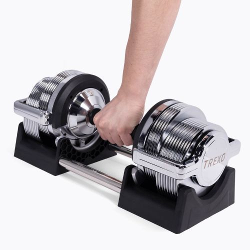Hantel regulowany TREXO TRX-AD32C 3-32 kg srebrny