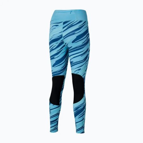 Legginsy do biegania damskie Mizuno 7/8 Printed maui blue