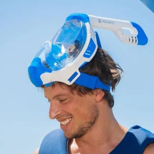 Maska pełnotwarzowa do snorkelingu AQUASTIC KAI niebieski