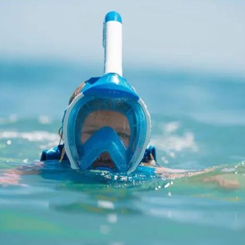 Maska pełnotwarzowa do snorkelingu dziecięca AQUASTIC KAI Jr niebieski