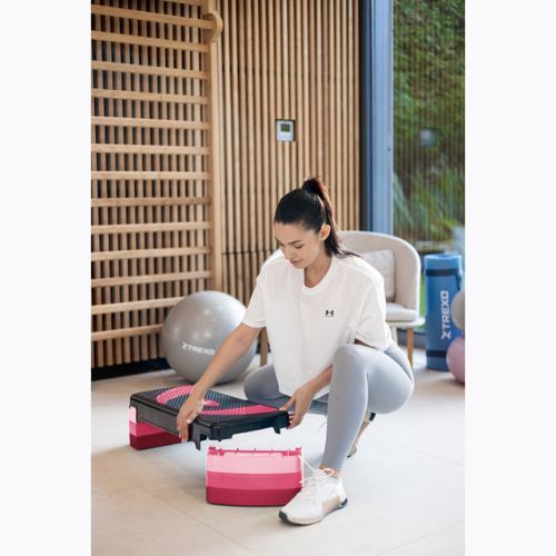 Step do aerobiku XTREXO 3 stopniowy max 250 kg różowy