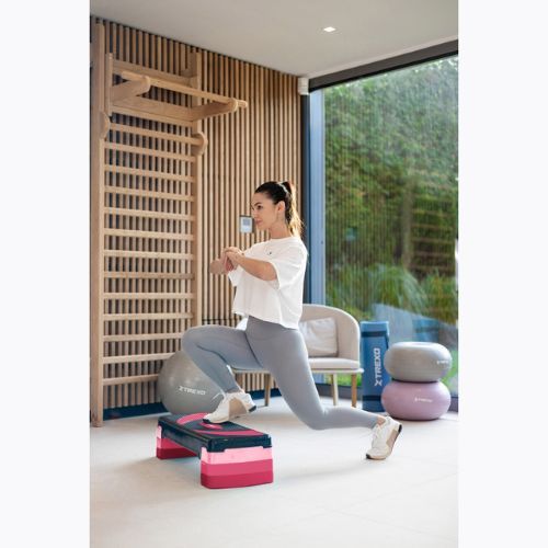 Step do aerobiku TREXO 3 stopniowy max 250kg różowy