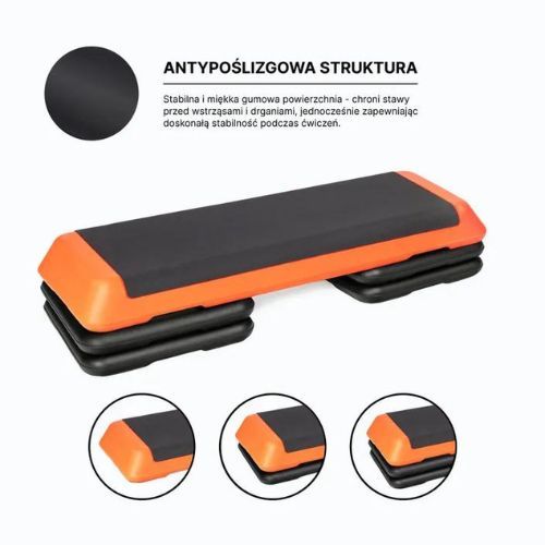 Step do aerobiku TREXO Aerobic max stability pomarańczowy