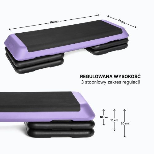 Step do aerobiku TREXO Aerobic max stability fioletowy