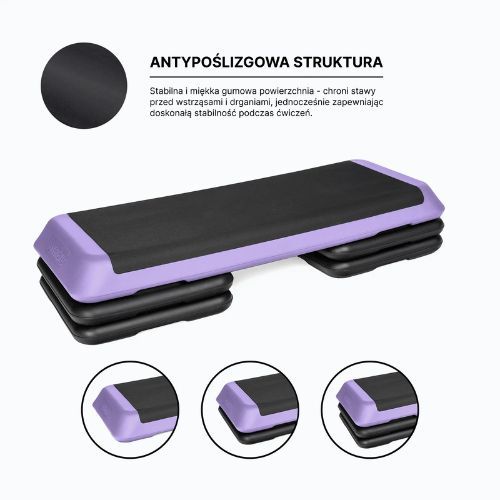 Step do aerobiku TREXO Aerobic max stability fioletowy