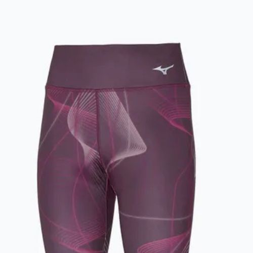 Legginsy damskie do biegania Mizuno Printed grape wine