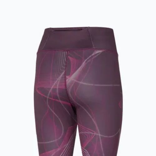 Legginsy damskie do biegania Mizuno Printed grape wine