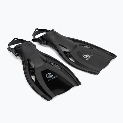 Zestaw do snorkelingu AQUASTIC Cove maska + fajka + płetwy czarny