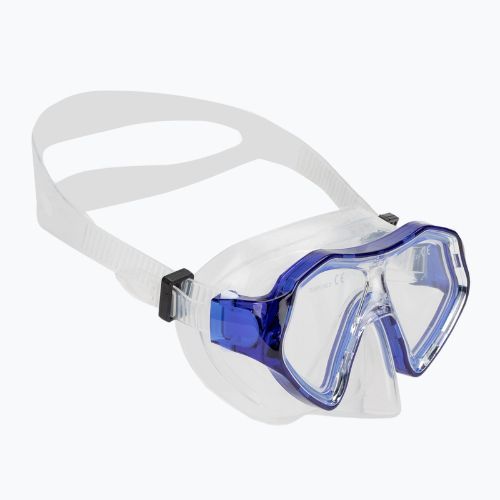 Zestaw do snorkelingu dziecięcy AQUASTIC Shelly maska + fajka + płetwy ciemnoniebieski