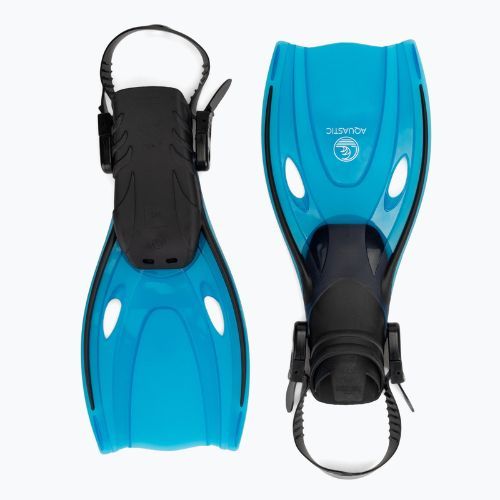 Zestaw do snorkelingu dziecięcy AQUASTIC Shelly maska + fajka + płetwy jasnoniebieski