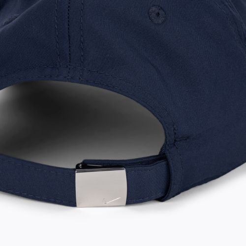 Czapka z daszkiem Nike Dri-Fit Club Unstructured Metal Swoosh midnight navy/metallic silver