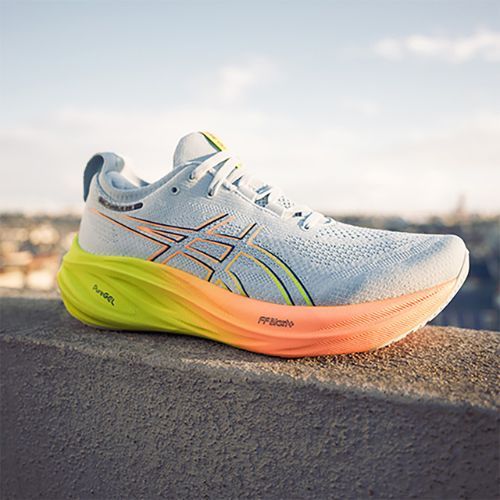 Buty do biegania damskie ASICS Gel-Nimbus 26 Paris cool grey/safety yellow