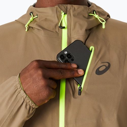 Kurtka do biegania męska ASICS Fujitrail Waterproof pepper