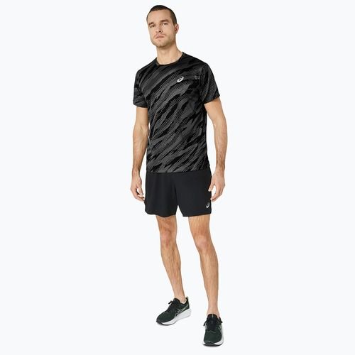 Koszulka do biegania męska ASICS All Over Print Top graphite grey/performance black