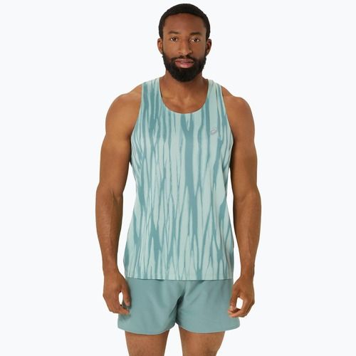 Koszulka do biegania męska ASICS  Road All Over Print Singlet light celadon/celadon