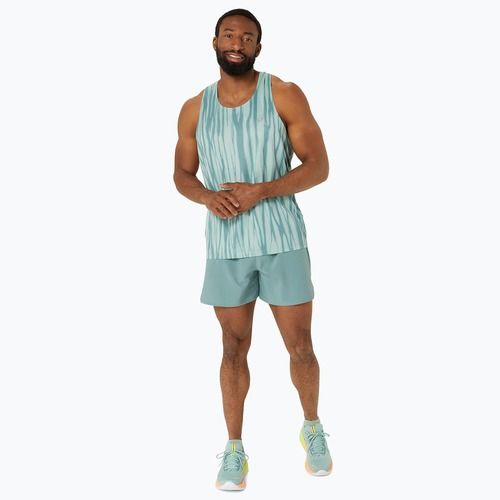 Koszulka do biegania męska ASICS  Road All Over Print Singlet light celadon/celadon