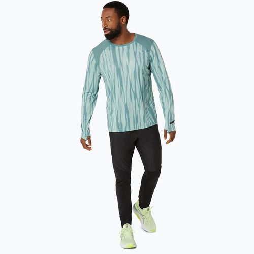 Longsleeve do biegania męski ASICS Road All Over Print light celadon/celadon