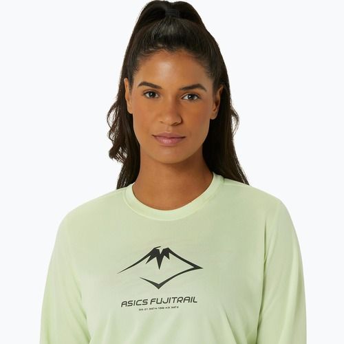 Longsleeve do biegania damski ASICS Fujitrail Logo cool matcha