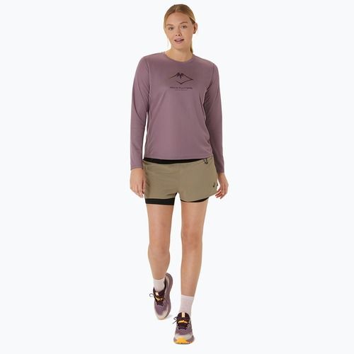 Longsleeve do biegania damski ASICS Fujitrail Logo dusty mauve