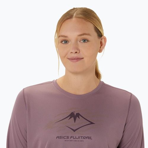 Longsleeve do biegania damski ASICS Fujitrail Logo dusty mauve
