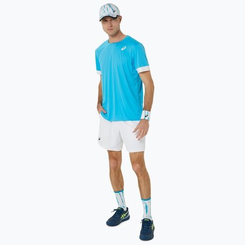 Koszulka tenisowa męska ASICS Court SS Top digital aqua/brilliant white