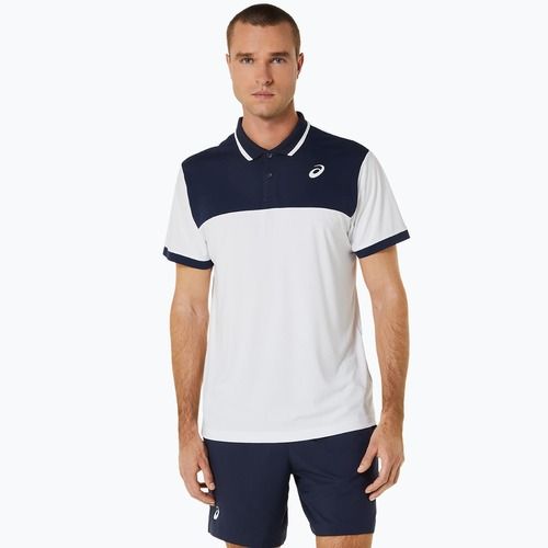 Koszulka polo męska ASICS Court Polo brilliant white/midnight